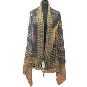 NWT Gerry Weber Sheer Resortwear Wrap Chic Geometric Patterned Scarf